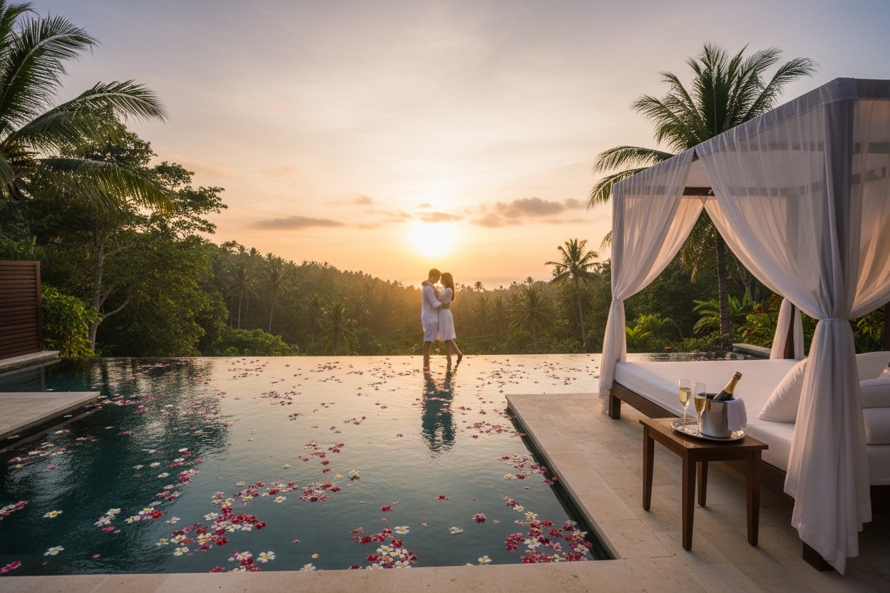 Bali Ultimate Romantic Honeymoon Package, luxury tourism, no text on image